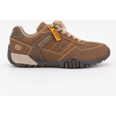 Baskets crazy horse cognac lacets beiges Homme DOCKERS BY GERLI - Publicité Baskets crazy horse cognac lacets beiges Homme DOCKERS BY GERLI - Publicité