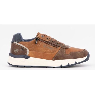 Baskets basses zippées avec lacets semelle blanche Homme MUSTANG - Publicité Baskets basses zippées avec lacets semelle blanche Homme MUSTANG - Publicité