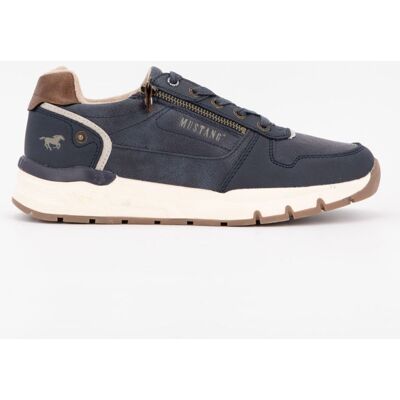 Baskets basses zippées avec lacets semelle blanche Homme MUSTANG - Publicité Baskets basses zippées avec lacets semelle blanche Homme MUSTANG - Publicité