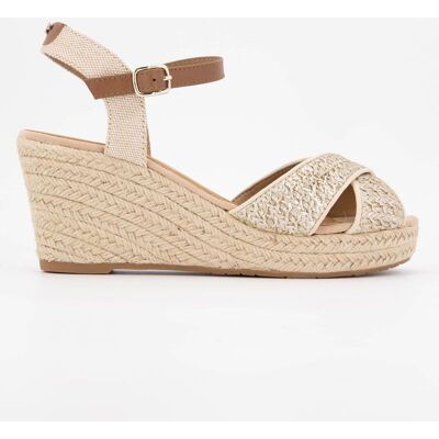 Sandales compensées espadrilles effet tissé Femme TOM TAILOR - Publicité Sandales compensées espadrilles effet tissé Femme TOM TAILOR - Publicité