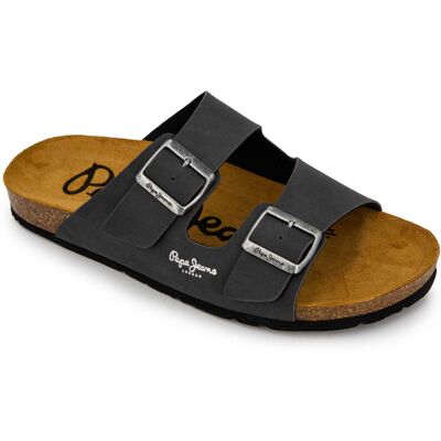 Mules double bride cuir boucle dorée Homme PEPE JEANS - Publicité Mules double bride cuir boucle dorée Homme PEPE JEANS - Publicité