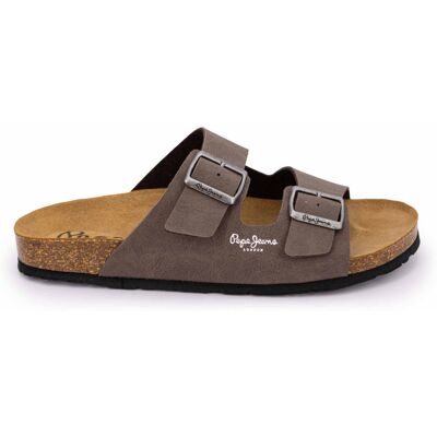 Mules boucle plate double bride uni Homme PEPE JEANS - Publicité Mules boucle plate double bride uni Homme PEPE JEANS - Publicité