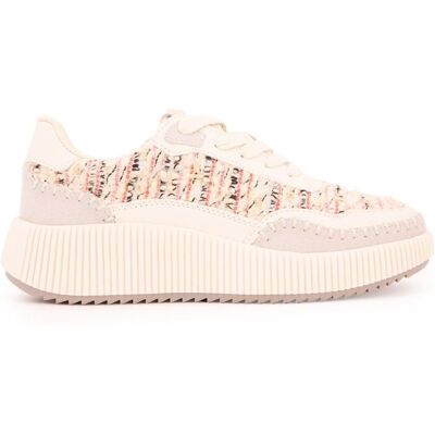 Baskets tweed crème à lacets Femme TOM TAILOR - Publicité Baskets tweed crème à lacets Femme TOM TAILOR - Publicité