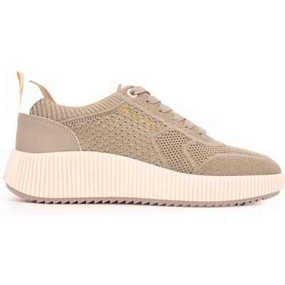 Baskets à lacets couleur taupe semelle épaisse Femme TOM TAILOR - Publicité Baskets à lacets couleur taupe semelle épaisse Femme TOM TAILOR - Publicité