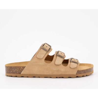 Mules triple boucle cuir couleur kaki Femme I AM - Publicité Mules triple boucle cuir couleur kaki Femme I AM - Publicité