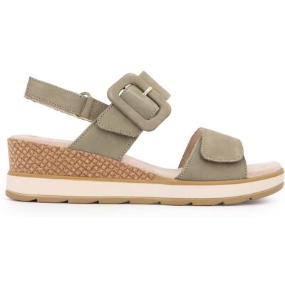 Sandale compensee nubuck olive 36/41 Femme CAPRICE - Publicité Sandale compensee nubuck olive 36/41 Femme CAPRICE - Publicité