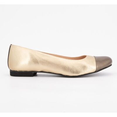 Ballerines couleur platine embout bronze Femme XAVIER DANAUD - Publicité Ballerines couleur platine embout bronze Femme XAVIER DANAUD - Publicité