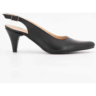 Escarpins ouverts cuir avec talons courts Femme XAVIER DANAUD - Publicité Escarpins ouverts cuir avec talons courts Femme XAVIER DANAUD - Publicité