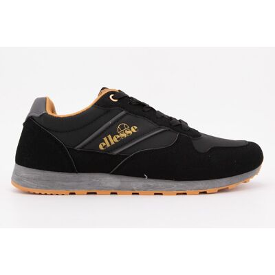 Baskets noires logo doré semelle grises Homme ELLESSE - Publicité Baskets noires logo doré semelle grises Homme ELLESSE - Publicité