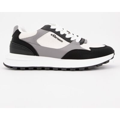 Baskets noires semelle blanche à lacets blancs Femme ELLESSE - Publicité Baskets noires semelle blanche à lacets blancs Femme ELLESSE - Publicité