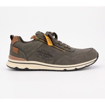 Baskets basses zippées à lacets semelle blanche Homme DOCKERS BY GERLI - Publicité Baskets basses zippées à lacets semelle blanche Homme DOCKERS BY GERLI - Publicité