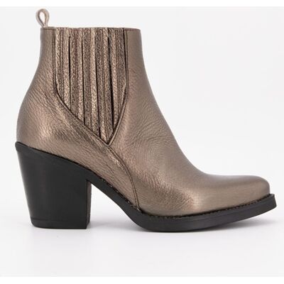 Bottines à talons noirs cuir imprimé serpent platine Femme PATRICIA MILLER - Publicité Bottines à talons noirs cuir imprimé serpent platine Femme PATRICIA MILLER - Publicité