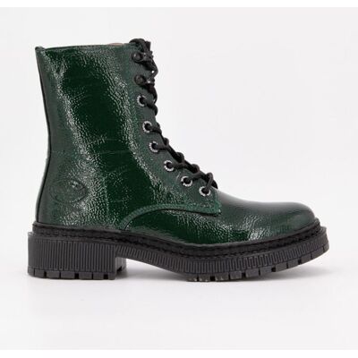 Bottines rangers vert sapin effet cuir à lacets noirs Femme DOCKERS BY GERLI - Publicité Bottines rangers vert sapin effet cuir à lacets noirs Femme DOCKERS BY GERLI - Publicité