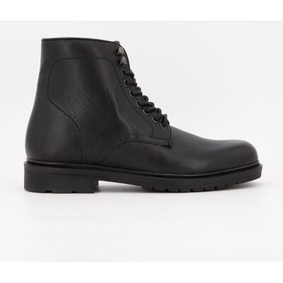 Bottines cuir lisse avec lacets Madrid Homme ELWIN - Publicité Bottines cuir lisse avec lacets Madrid Homme ELWIN - Publicité