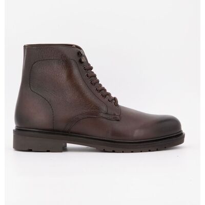 Bottines cuir lisse avec lacets Madrid Homme ELWIN - Publicité Bottines cuir lisse avec lacets Madrid Homme ELWIN - Publicité
