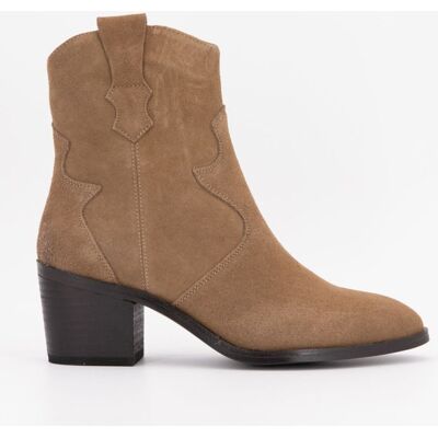 Bottines à talons daim santiag Femme ELWIN - Publicité Bottines à talons daim santiag Femme ELWIN - Publicité