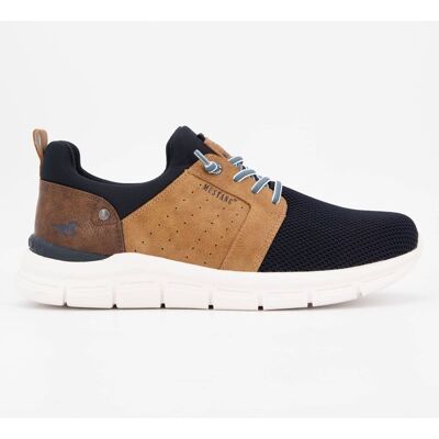 Basketw en toile effet cuir avec lacets à rayures Homme MUSTANG - Publicité Basketw en toile effet cuir avec lacets à rayures Homme MUSTANG - Publicité
