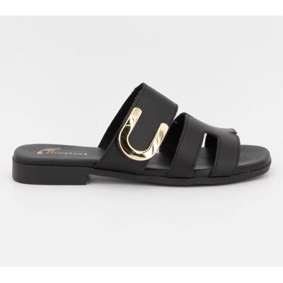 Mules scratch cuir avec boucle Femme BIOSTOCK - Publicité Mules scratch cuir avec boucle Femme BIOSTOCK - Publicité