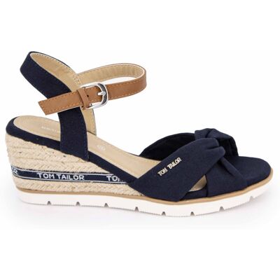 Sandales compensées couleur Navy semelle en corde Femme TOM TAILOR - Publicité Sandales compensées couleur Navy semelle en corde Femme TOM TAILOR - Publicité