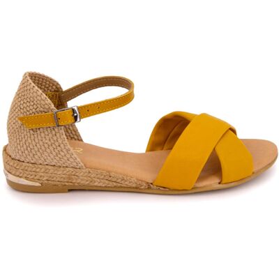 Sandales croisées jaune avec boucle Femme PINAZ - Publicité Sandales croisées jaune avec boucle Femme PINAZ - Publicité