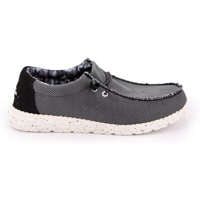 Baskets en toile noir et beige Homme NEW ONE - Publicité Baskets en toile noir et beige Homme NEW ONE - Publicité