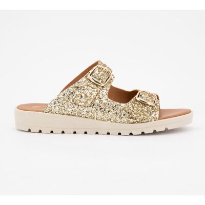 Mules glitter arc en ciel platino double boucle Enfant CARLA TORTOSA - Publicité Mules glitter arc en ciel platino double boucle Enfant CARLA TORTOSA - Publicité