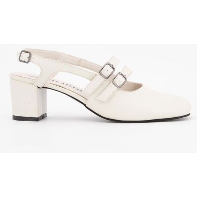 Escarpins à boucles en cuir talons carrés Femme XAVIER DANAUD - Publicité Escarpins à boucles en cuir talons carrés Femme XAVIER DANAUD - Publicité