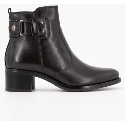 Bottines cuir Iris talons carré avec boucle argentée Femme KEYS - Publicité Bottines cuir Iris talons carré avec boucle argentée Femme KEYS - Publicité
