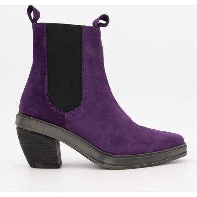 Bottines à talon en cuir violet sumito Femme EXIT - Publicité Bottines à talon en cuir violet sumito Femme EXIT - Publicité