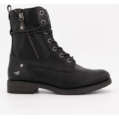 Bottines cuir zippées à lacets cuir grainé Femme MUSTANG - Publicité Bottines cuir zippées à lacets cuir grainé Femme MUSTANG - Publicité