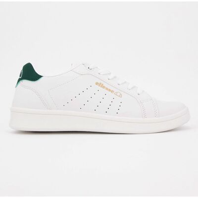 Baskets blanches empiècement vert avec logo doré Femme ELLESSE - Publicité Baskets blanches empiècement vert avec logo doré Femme ELLESSE - Publicité