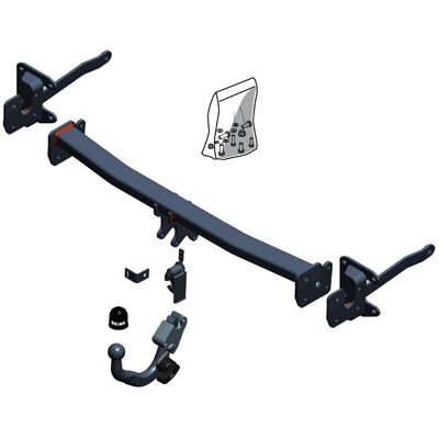 Attelage Brink - Pivotant et amovible - Supporte vélo et remorque - Noir - Publicité Attelage Brink - Pivotant et amovible - Supporte vélo et remorque - Noir - Publicité