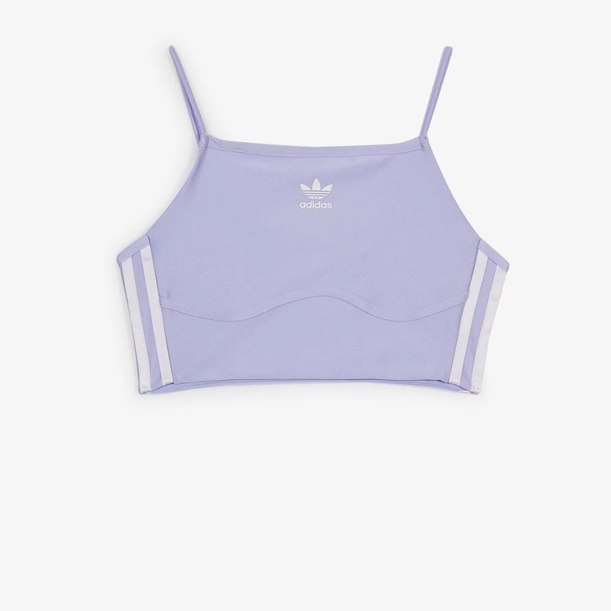 Adidas Originals Top Crop 3 Stripe Centered Logo violet l femme
