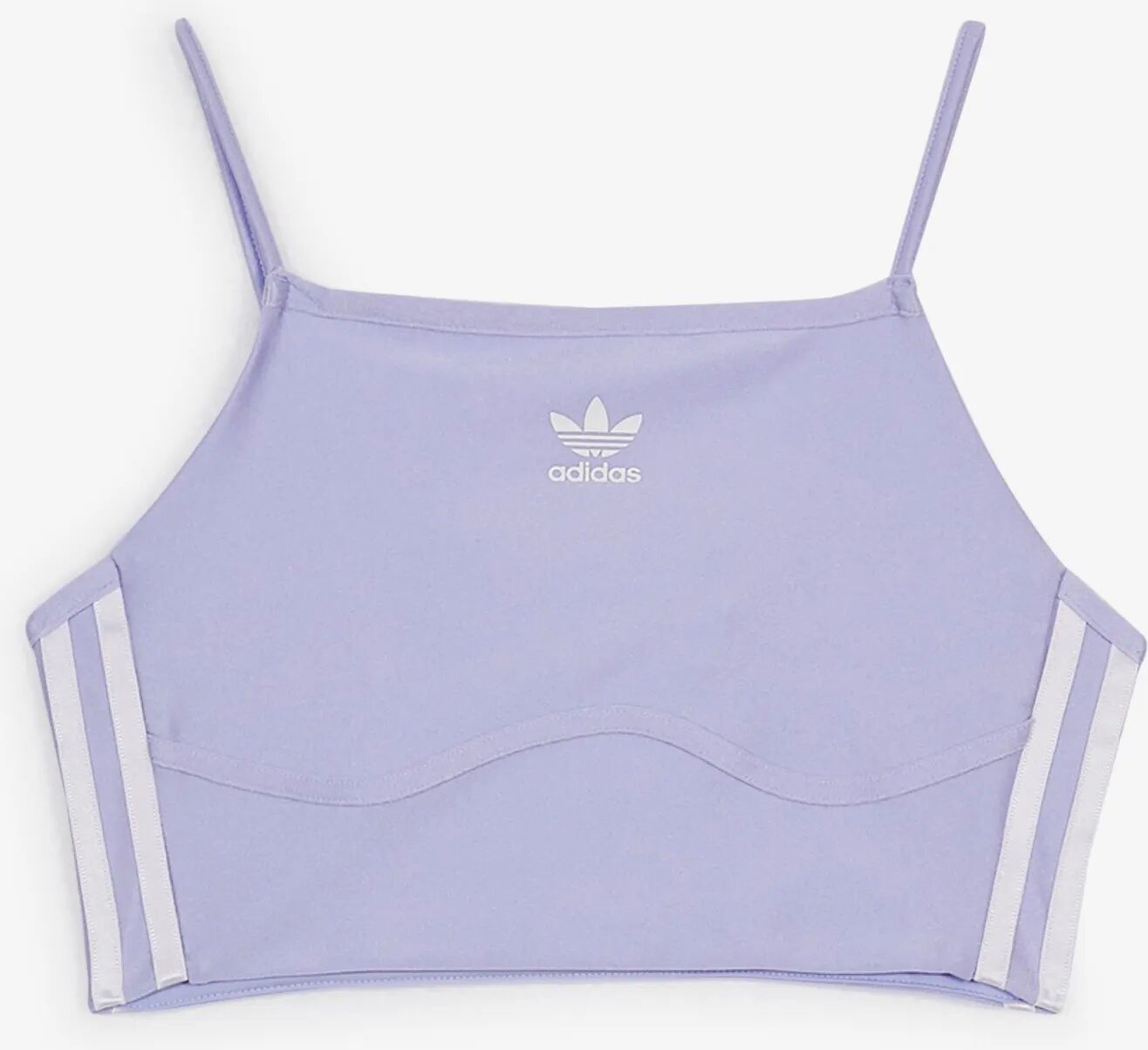 Adidas Originals Top Crop 3 Stripe Centered Logo violet l femme