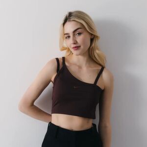 Nike Top Crop Asymetric Essential marron xs femme