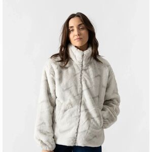 Nike Jacket Faux Fur Aop Swoosh ecru m femme