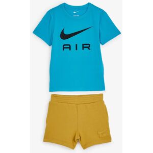 Nike 2 Pc Set Tee Shirt & Short Air bleu/beige 3-4ans unisexe