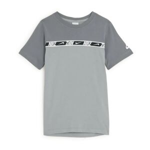 Nike Tee Shirt Repeat Logo gris/blanc 7/8 ans unisexe