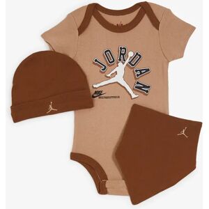 Jordan 3 Pc Set Hat Bib Bodysuit beige 6-12mois unisexe