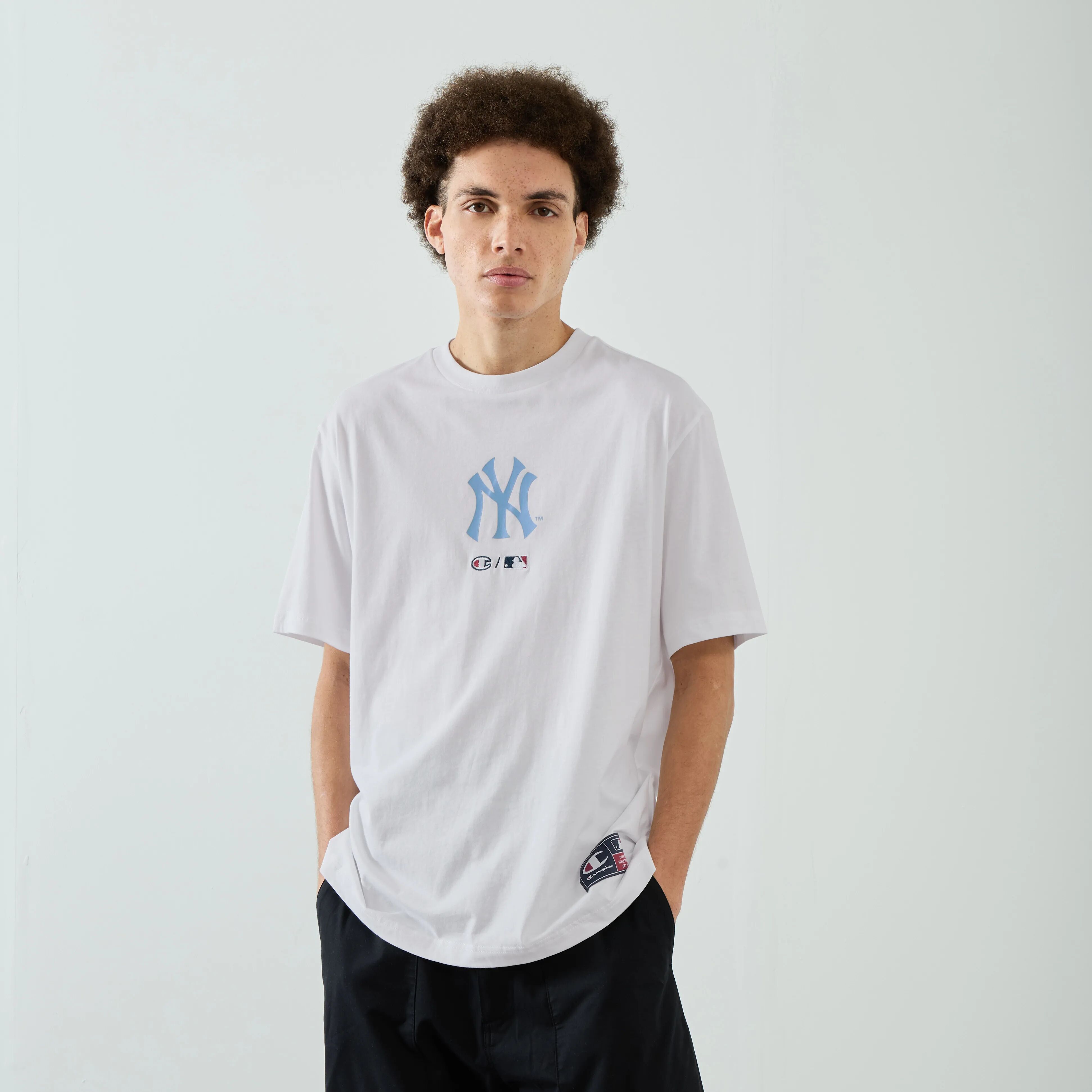 Champion Tee Shirt New York Yankees blanc/bleu s homme