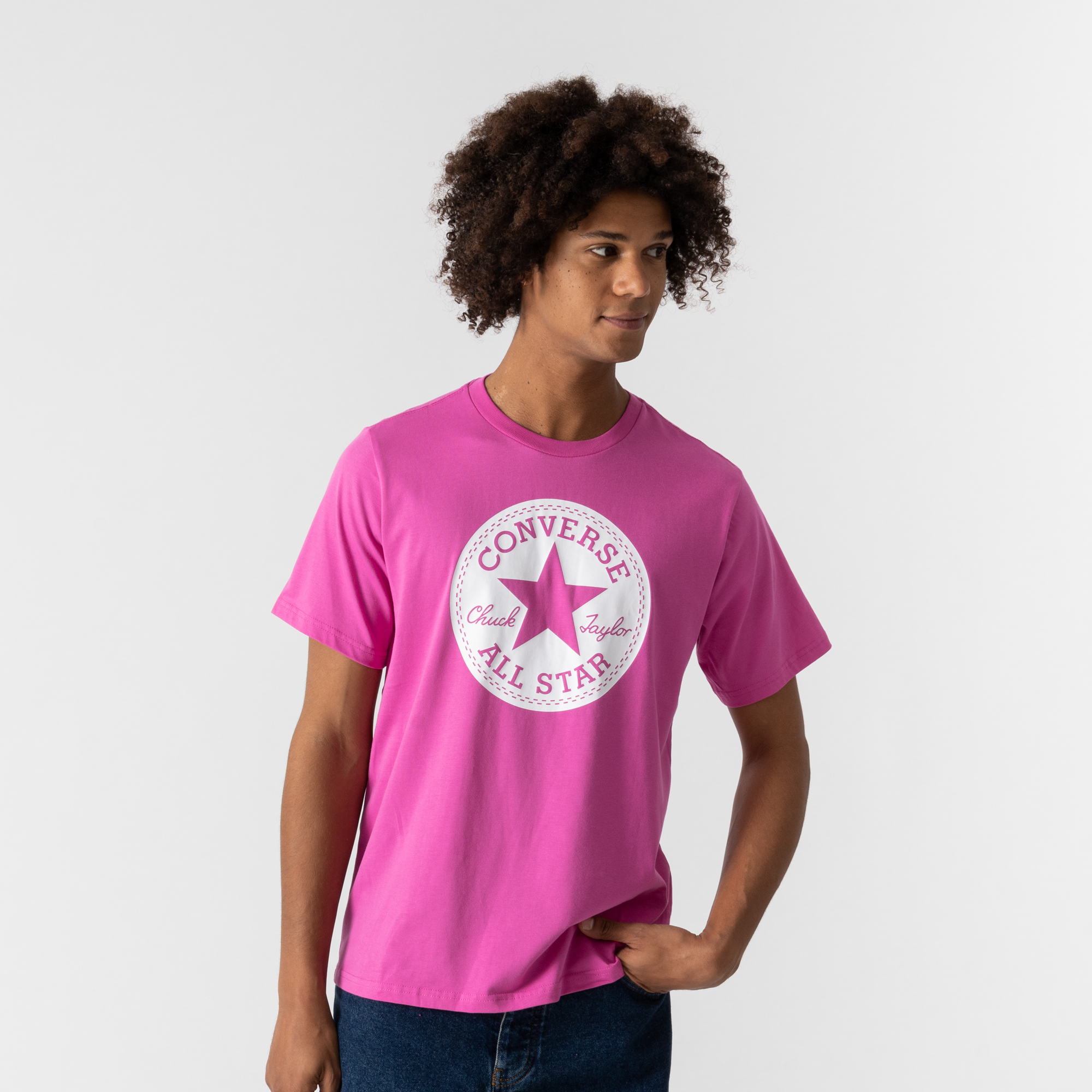 Converse Tee Shirt Chuck Taylor Patch  - rose/blanc - Size: s - male