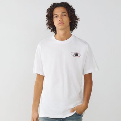 New Balance Tee Shirt Oval Logo blanc/noir l homme - Publicité New Balance Tee Shirt Oval Logo blanc/noir l homme - Publicité