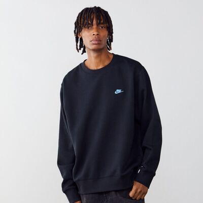 Nike Sweat Crew Club noir/bleu s homme - Publicité Nike Sweat Crew Club noir/bleu s homme - Publicité