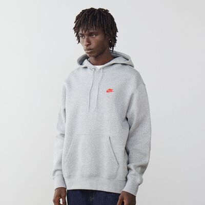 Nike Hoodie Club Small Logo gris/rouge s homme - Publicité Nike Hoodie Club Small Logo gris/rouge s homme - Publicité