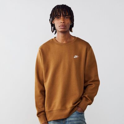 Nike Sweat Crew Club marron/blanc s homme - Publicité Nike Sweat Crew Club marron/blanc s homme - Publicité