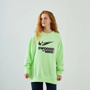 Nike Sweat Crew Centered Big Swoosh vert s femme