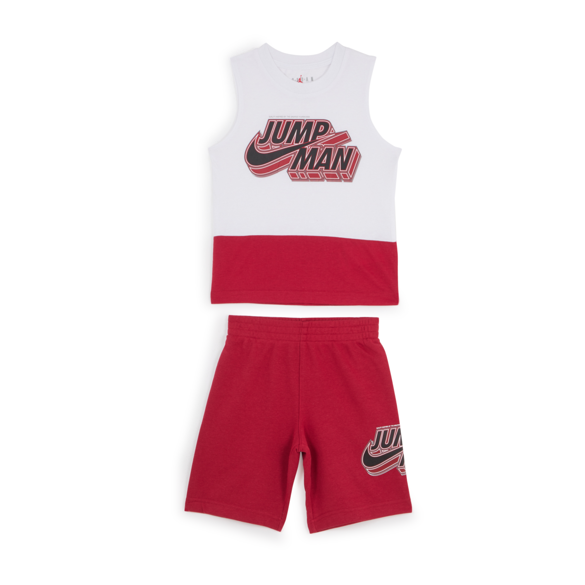 Jordan 2 Pc Set Muscle Tank And Shorts  - blanc/rouge - Size: 6/7 ans - unisexe
