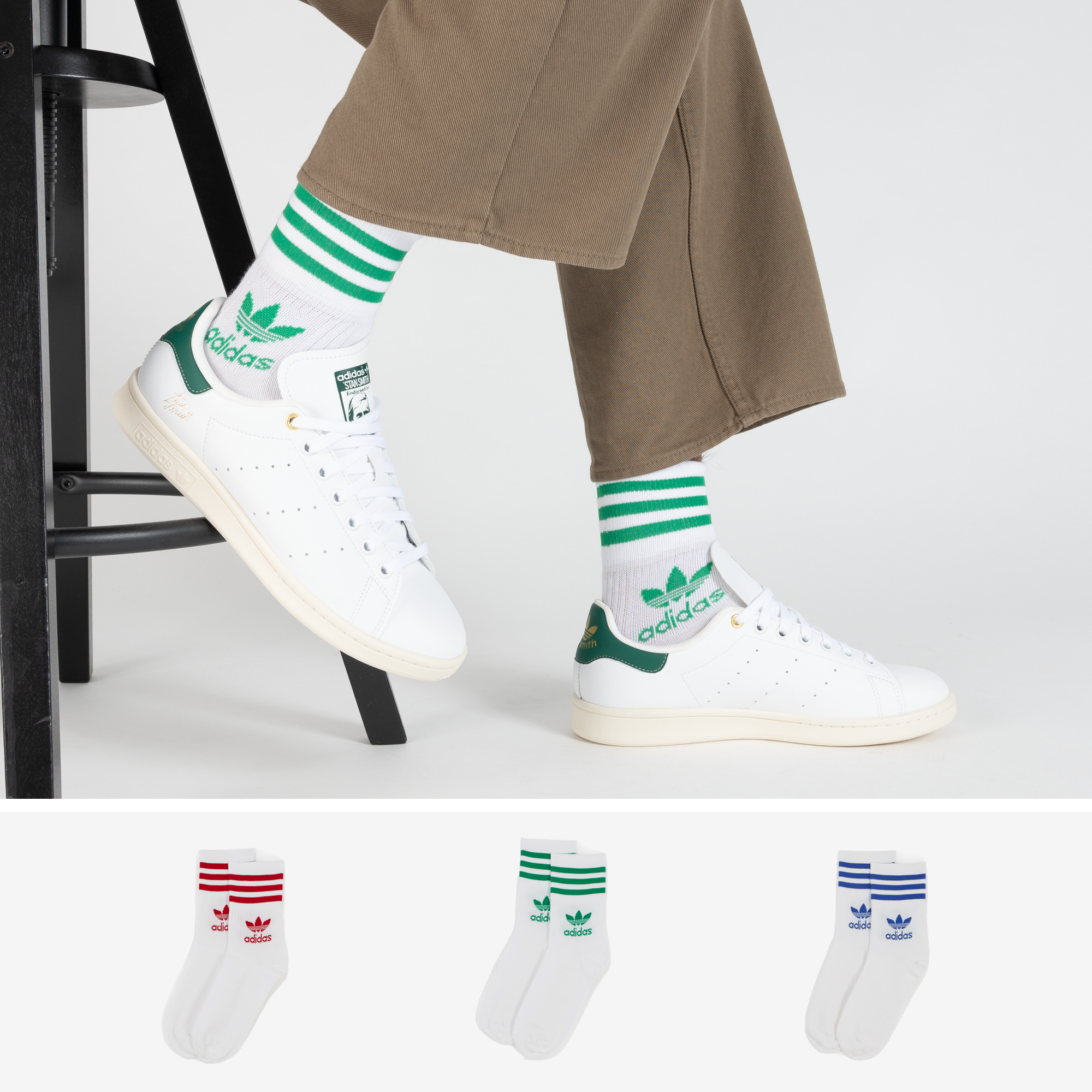 Adidas Originals Chaussettes X3 Mid Cut blanc/multicolore 43/46 unisex