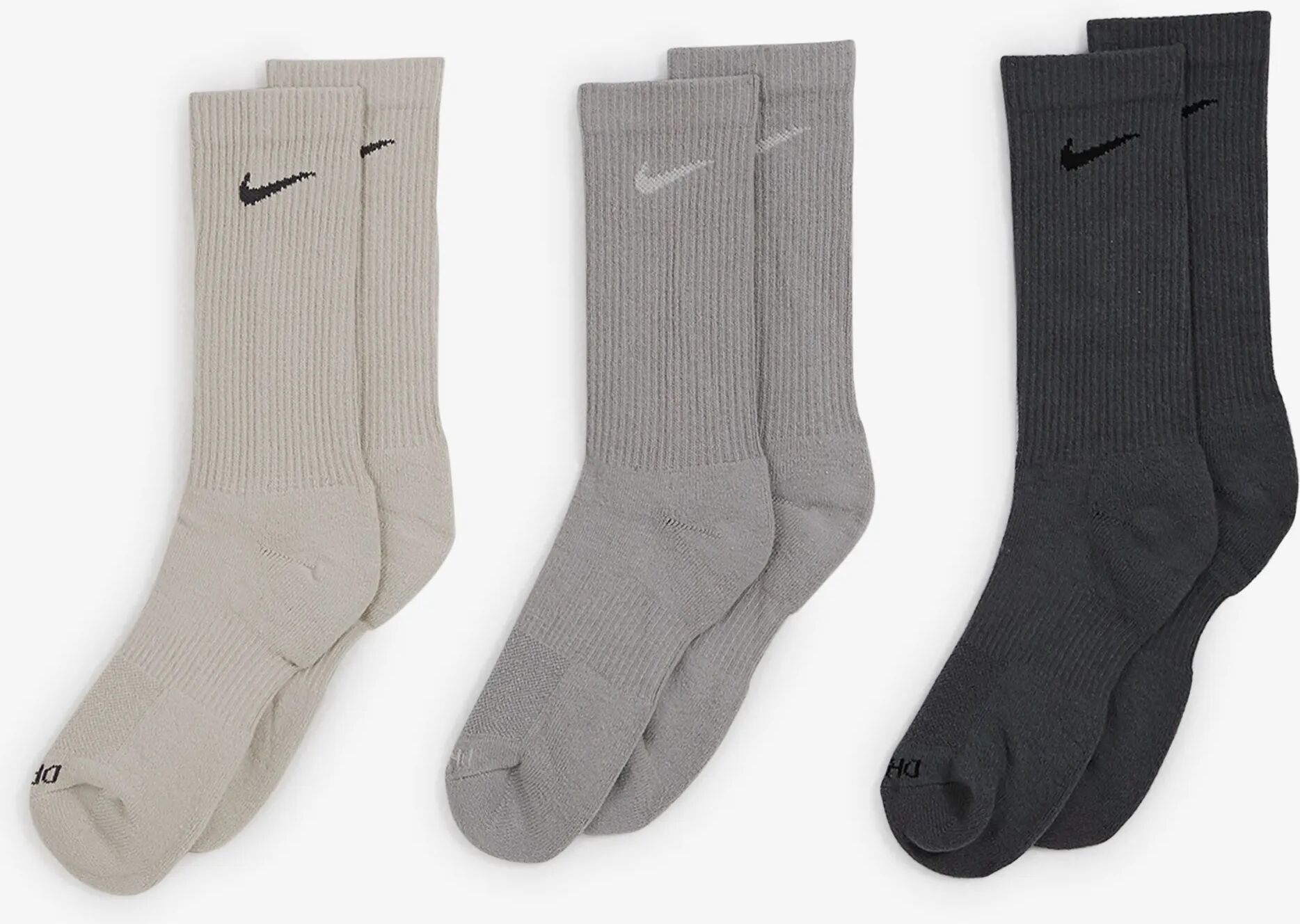 Nike Chaussettes X3 Crew Solid Color gris/blanc 35/38 femme