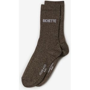 Felicie Aussi Chaussettes Crew Bichette Glitter marron tu femme - Publicité Felicie Aussi Chaussettes Crew Bichette Glitter marron tu femme - Publicité